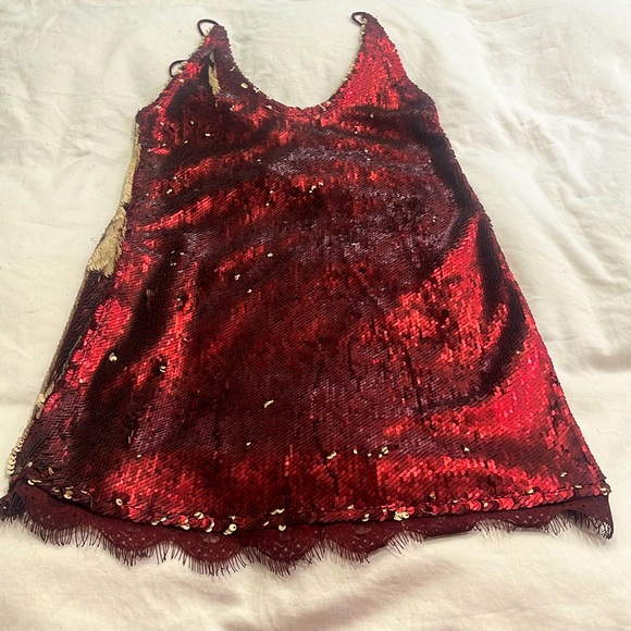 Free People Reversable Sequin Top - Picture 1 of 5